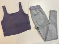 Gymshark H&M Sport Set S grau lila Flieder Leggings Top neuwertig Saarbrücken-Dudweiler - Dudweiler Vorschau