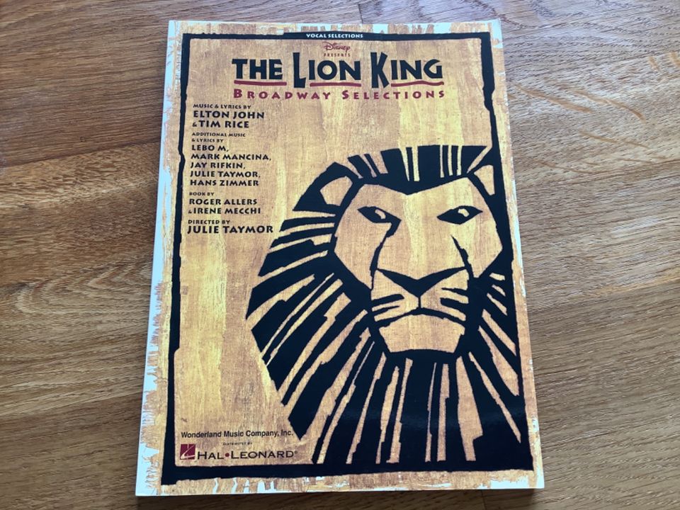 The Lion King, Broadway Selections, Vocal Selections TOP in Aichach