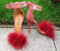 Luxus Peeptoes High heels/Sandaletten mit Fell Einsatz Gr.36 Bayern - Gersthofen Vorschau