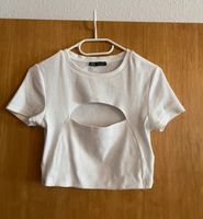 Zara - T-Shirt mit Cut-Outs - weiß - Gr.M Berlin - Köpenick Vorschau