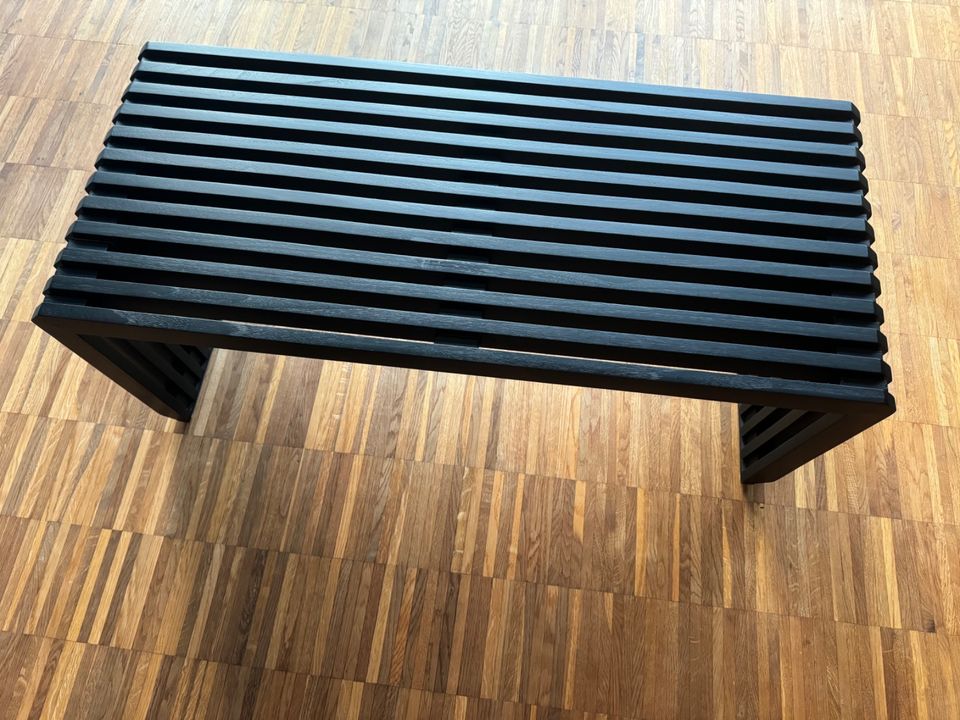 HKliving Slatted Bank 96 cm, schwarz in Berlin