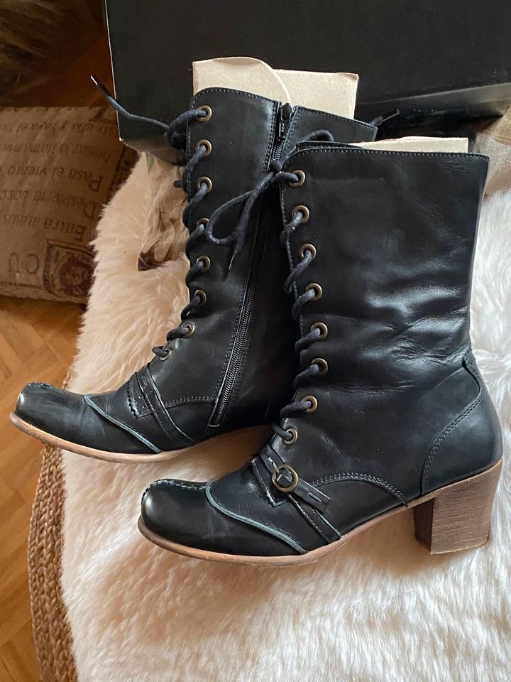 SACHA Leder Western Stiefel Boots schwarz NEUw. zum Kleid o. Rock in Dreieich