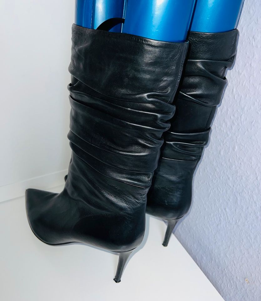 MUSETTE Leder High Heel Stiefel Spitz 41 NP 399€ in Reken