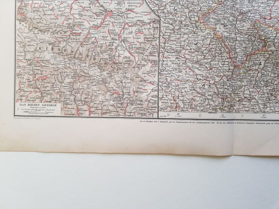 Provinz Schlesien Karte aus Andrees Handatlas von 1899 in Leonberg