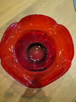 Schale Obstschale Glas rot mit Fuß Bayern - Klosterlechfeld Vorschau