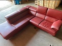 Sofa Couch Leder rot Baden-Württemberg - Berg Vorschau