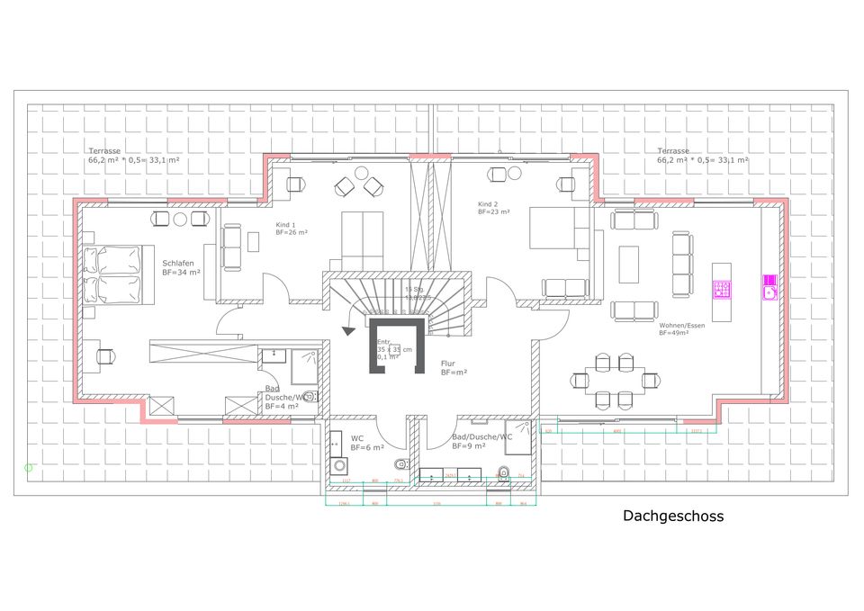 KfW-Förderungsfähiges Penthouse mit 130m² Terrasse und Ausblick in begehrter Lage in SZ-Lichtenberg in Salzgitter