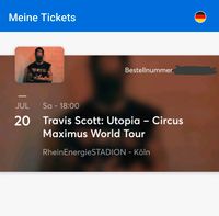Travis Scott 3x Sitzplätze in Köln am 20.07 Rheinland-Pfalz - Meudt Vorschau