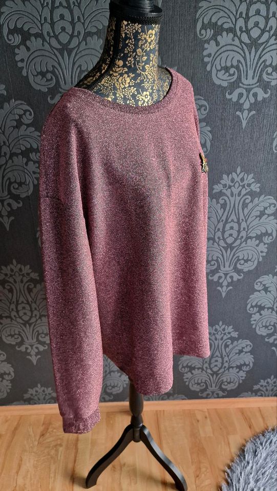 Pulli /Sweater H&M rosa, pink, schwarz glitzernd Gr. XL in Meiningen