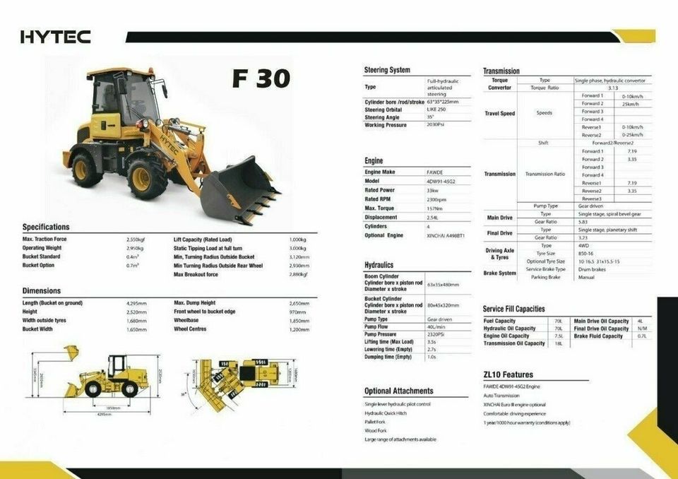 Radlader Hytec F30 *SOFORT VERFÜGBAR* Hoflader Bagger Frontlader in Winsen (Luhe)