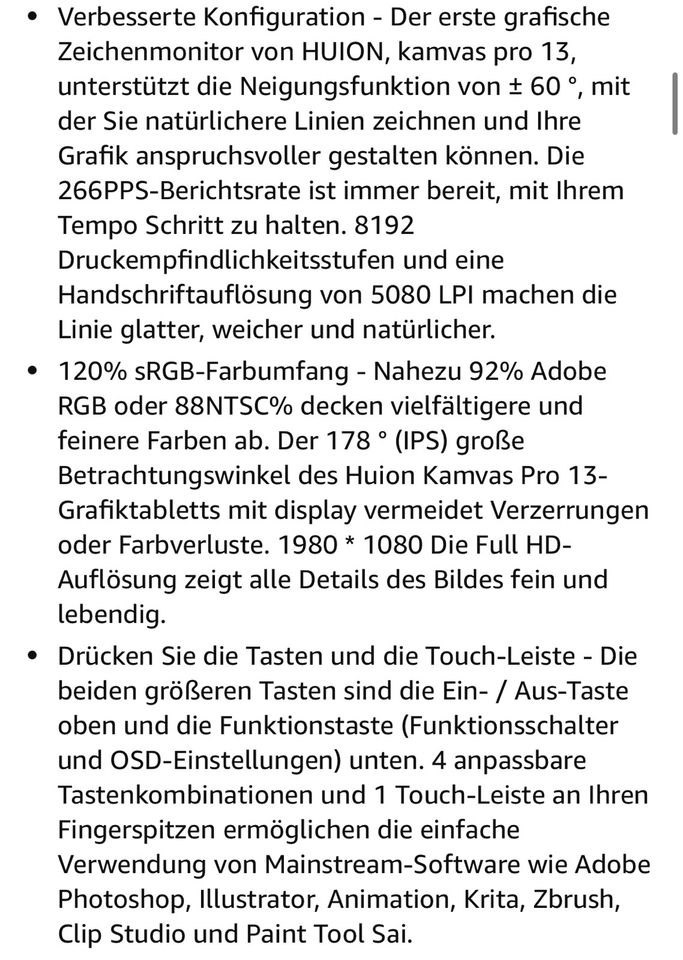 Grafiktablet Huion Kamvas 13 Pro in Dresden