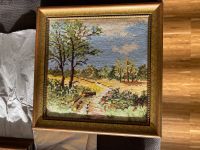Gobelin Gemälde Landschaft Stillleben 28x28cm Holz Rahmen Stuttgart - Feuerbach Vorschau