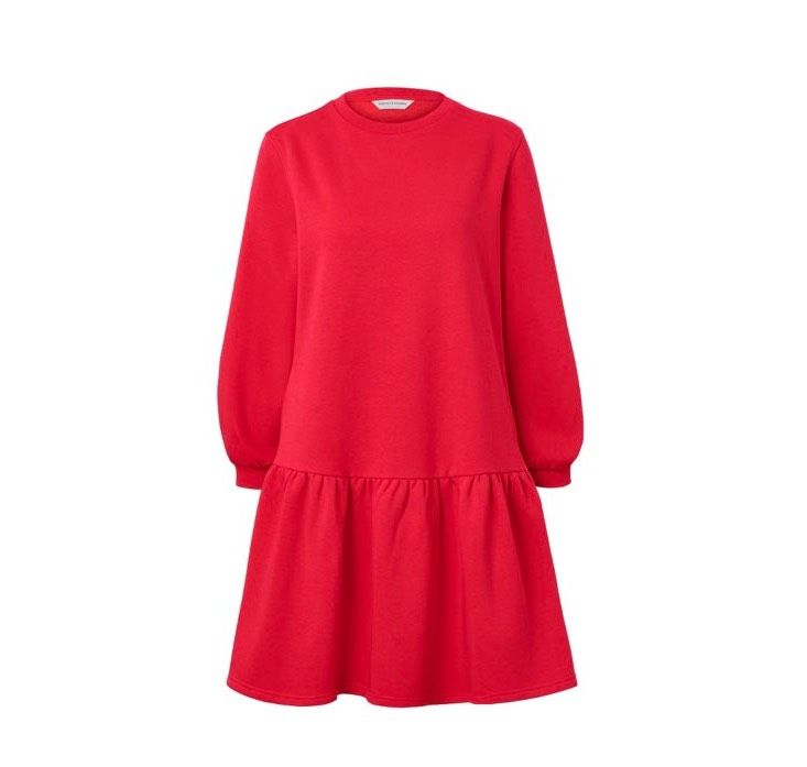 Sweatkleid oversized rot mit Taschen Midikleid Tchibo 36/38 S/M in Berlin