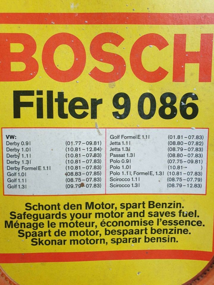 Luftfilter Bosch 9086 VW Mod. Derby,Golf,Jetta,Polo,Scirocco,Pas. in Finnentrop