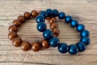 Miracle beads Armband ❤️ petrol blauschwarz braun Perlen edel Nordrhein-Westfalen - Lippstadt Vorschau