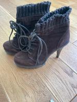 Zara TRF Schuhe Stiefeletten Gr 38 braun Wildleder Bayern - Dörfles-Esbach Vorschau