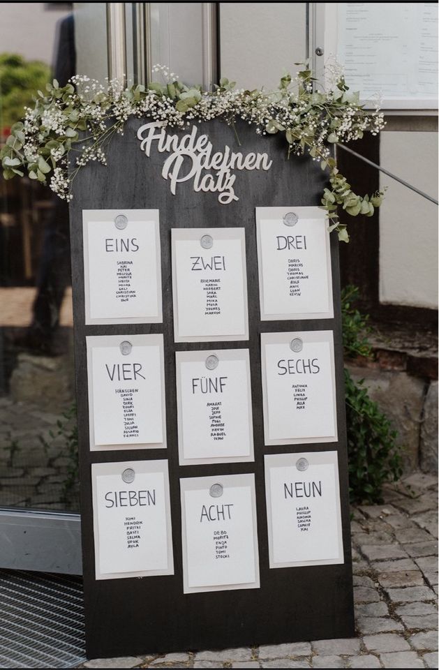 Tafel Hochzeit Sitzplan in Wolfsburg