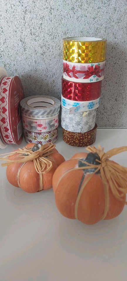Bastelbedarf Floristik Schleifenband Tape Weihnachten Herbst Pake in Everswinkel
