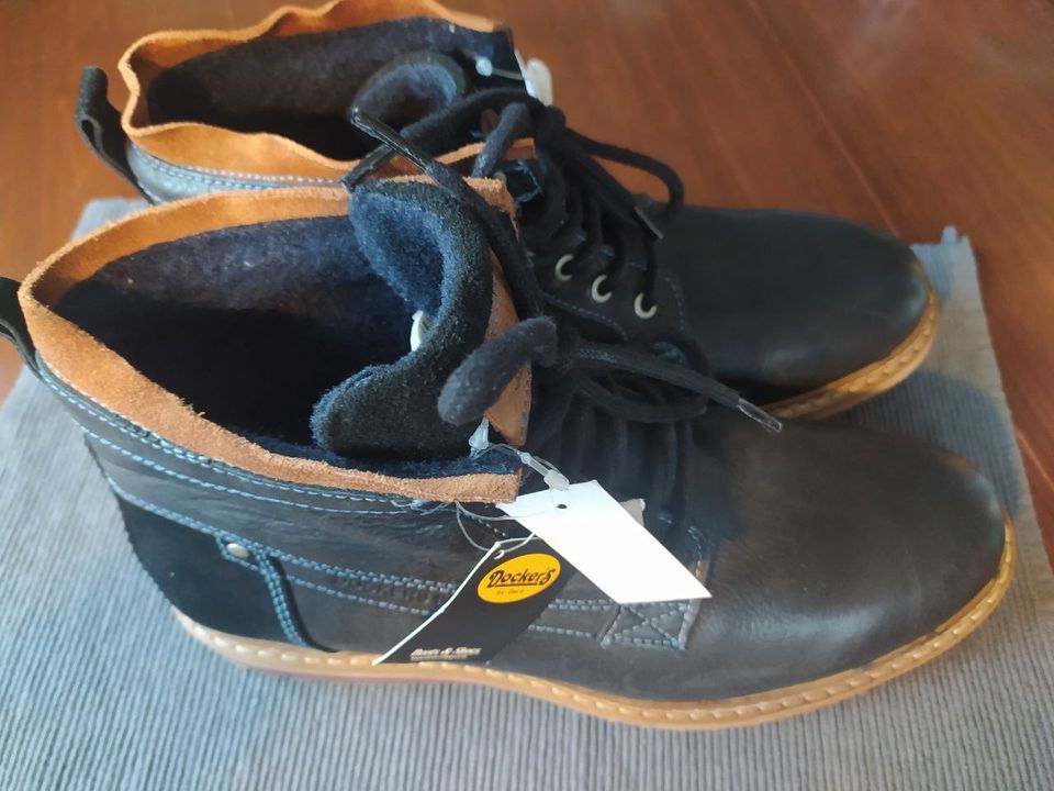 NEU DOCKERS LEDER BOOTS SCHNÜRSCHUH BLAU 45 in Hamburg