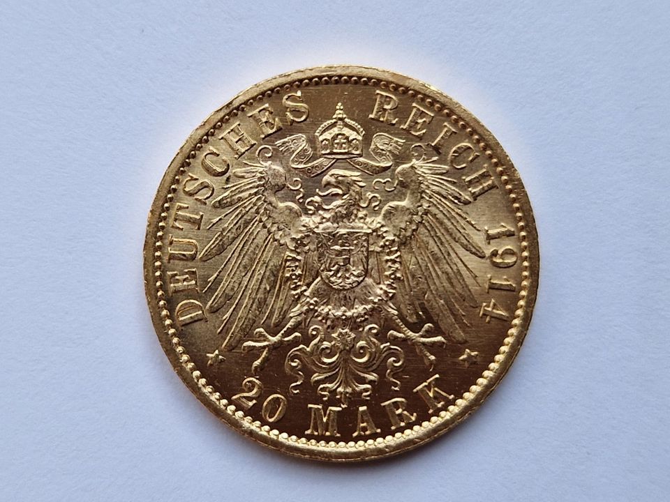 20 Mark Gold Preußen 1914 Wilhelm II in Uniform in Radolfzell am Bodensee