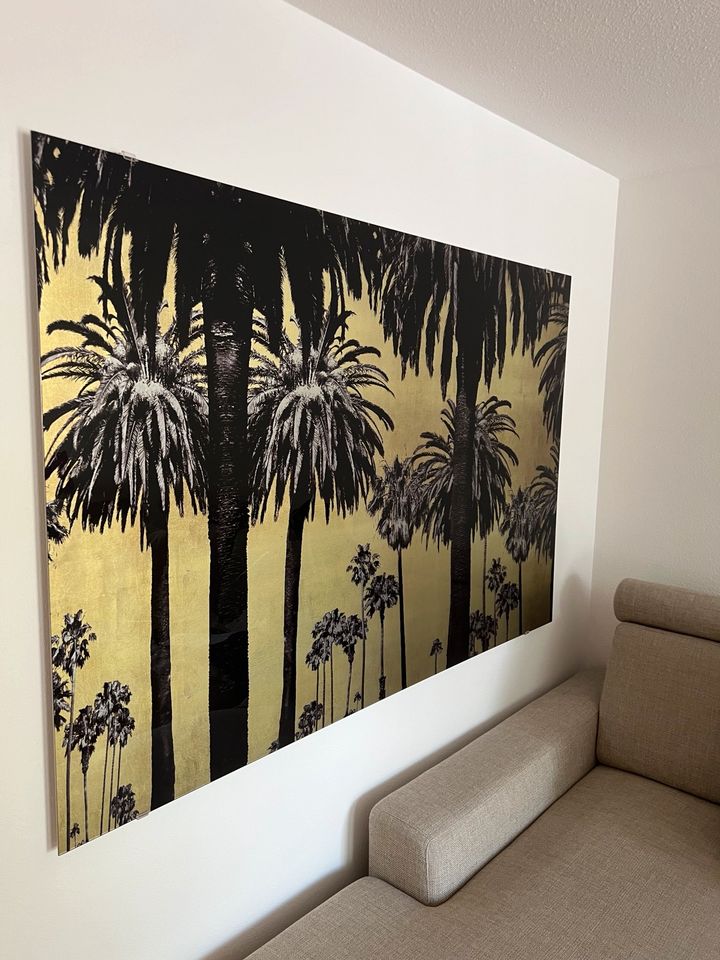 Wandbild Glas Metallic Palms 120x180cm in München