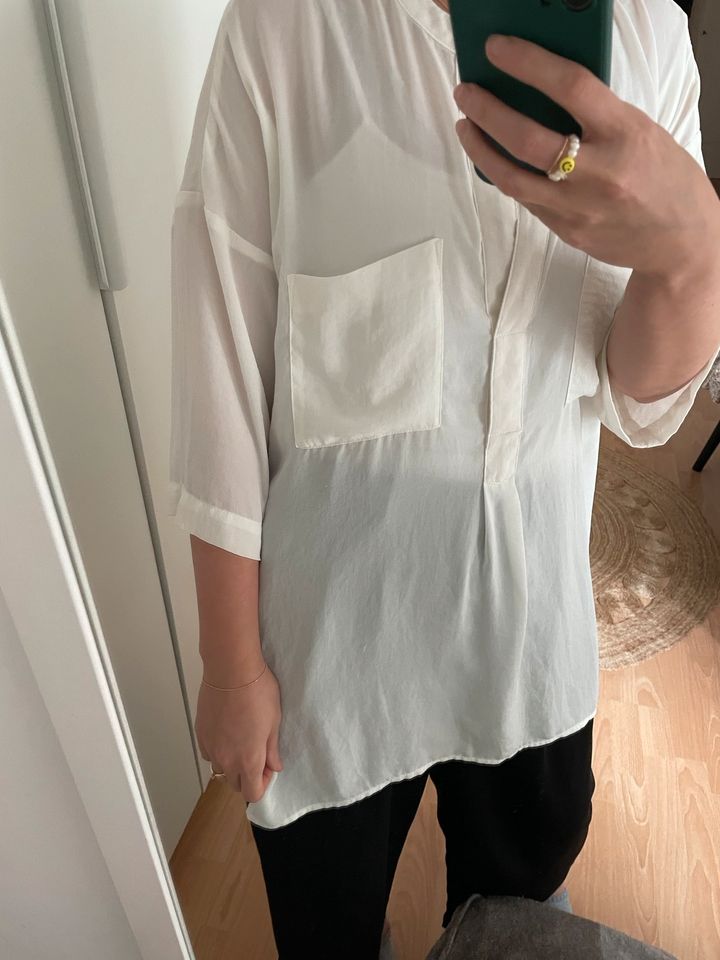 H&m Bluse Creme weiß Lang Tunika xs 34 Oversized Style Business in Frankfurt am Main