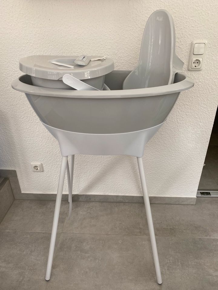 Babybadewanne Luma® Babycare Bade- und Pflegeset Light Grey in Tiefenort