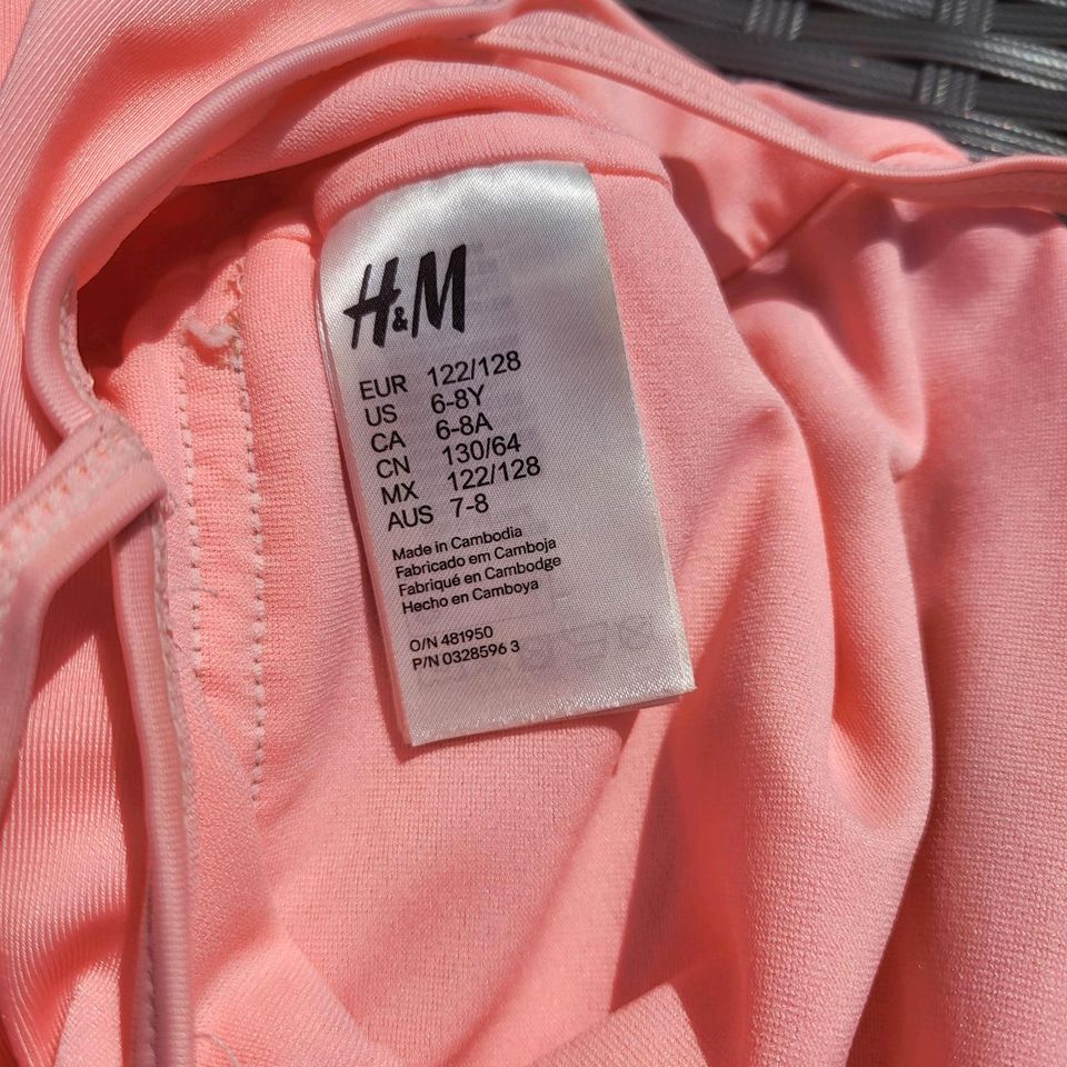 H&M Ballerina Badeanzug + Rock, neon pink 122 128 in Butzbach