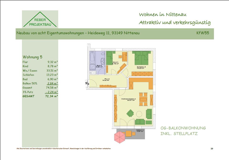 Schöne Eigentumswohnung Nittenau / Bergham. KFW Effizienzhaus 55 in Nittenau