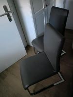 2 Design Stühle Kunstleder grau, Porta Möbel, Küchenstühle Niedersachsen - Hemmingen Vorschau