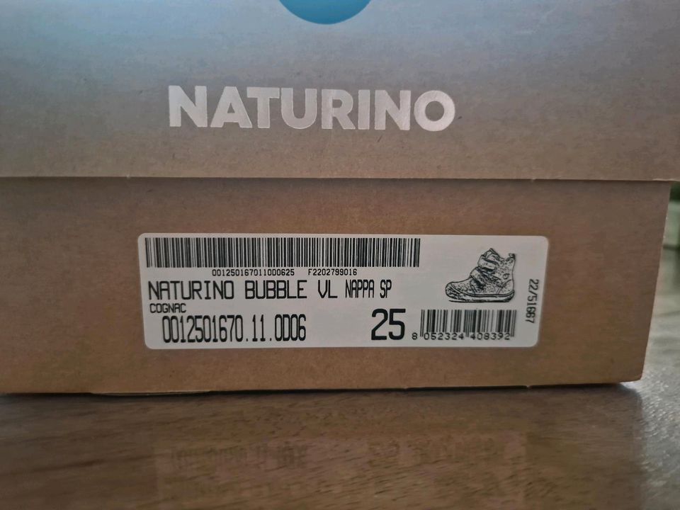 Naturino Stiefel Lauflerner Bubble VL Nappaleder Cognac Gr.25 NEU in Hamburg