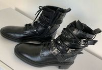 Damen Leder Stiefelette schwarz mit Perlen Steinen Gr.38 Baden-Württemberg - Ludwigsburg Vorschau