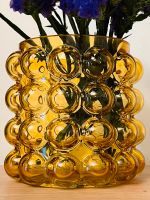 Wunderschöne Design Vase Bernstein Farbe Bubble Noppen Vintage Bayern - Augsburg Vorschau