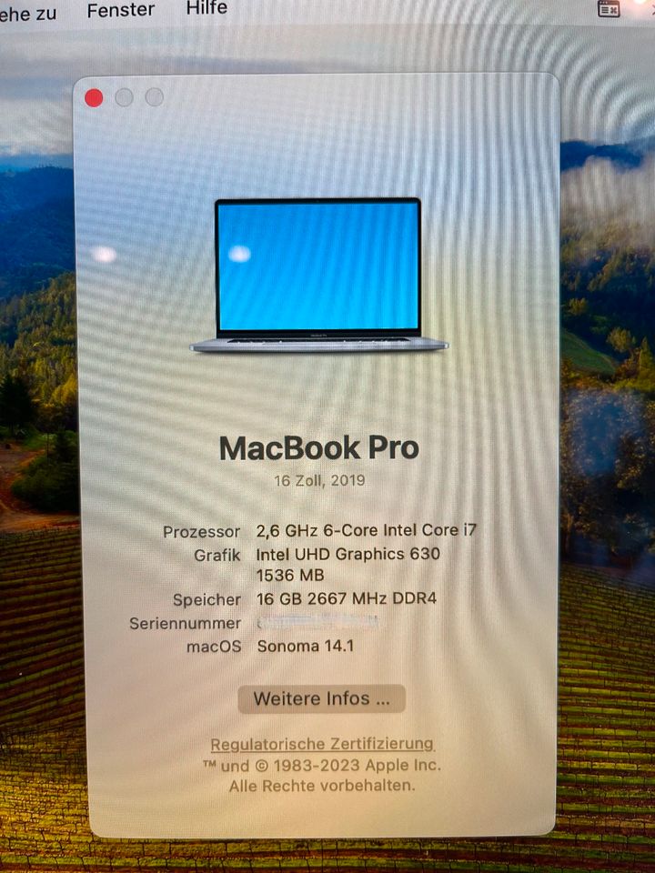 MacBook Pro 16" (2019), 16GB/512GB, Intel Core i7, + OVP, + Hülle in Bad Sassendorf