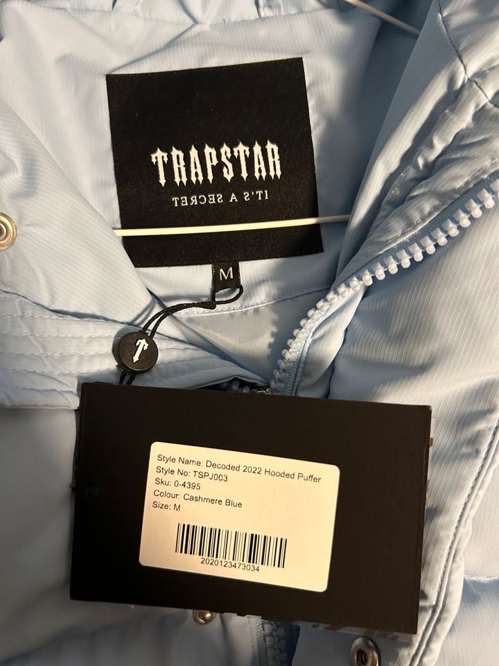 Trapstar Decoded Hooded Puffer 2.0 Ice Blue in Hanau