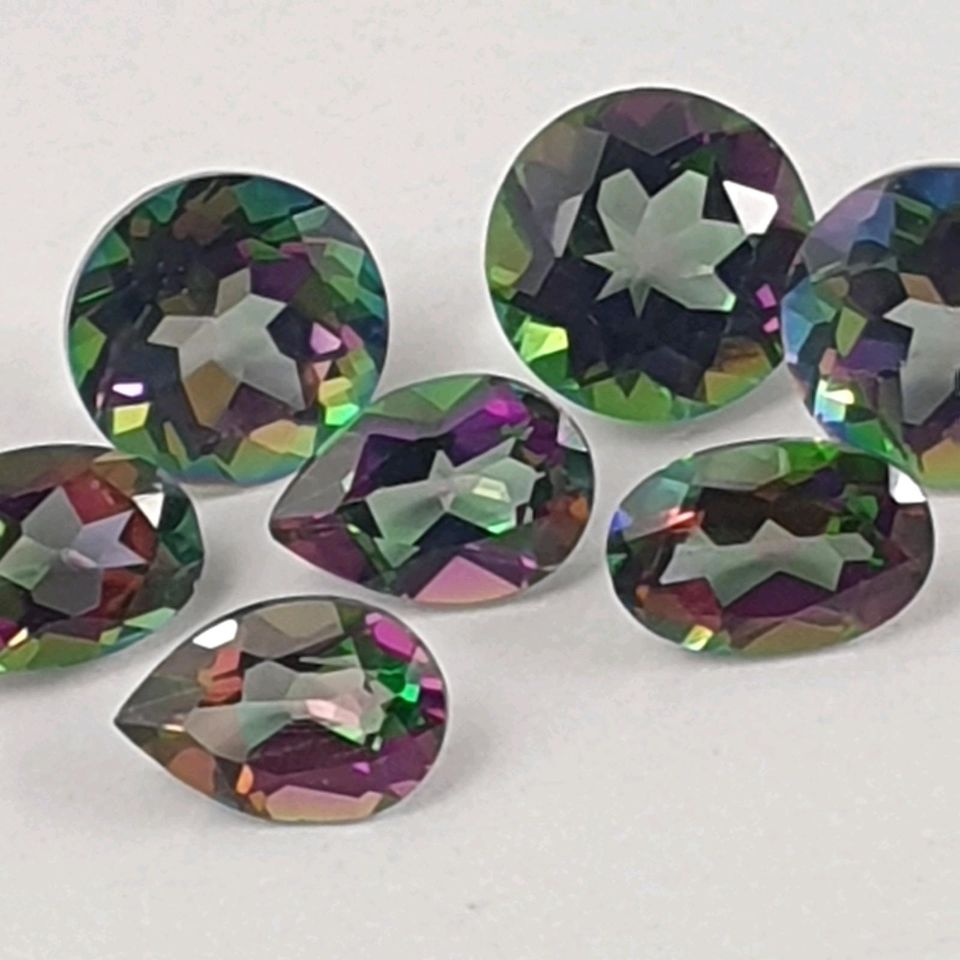 67x Echter Regenbogen Topas beh. ( 48 Carat ) 6 x 4 und 6 mm in Recklinghausen