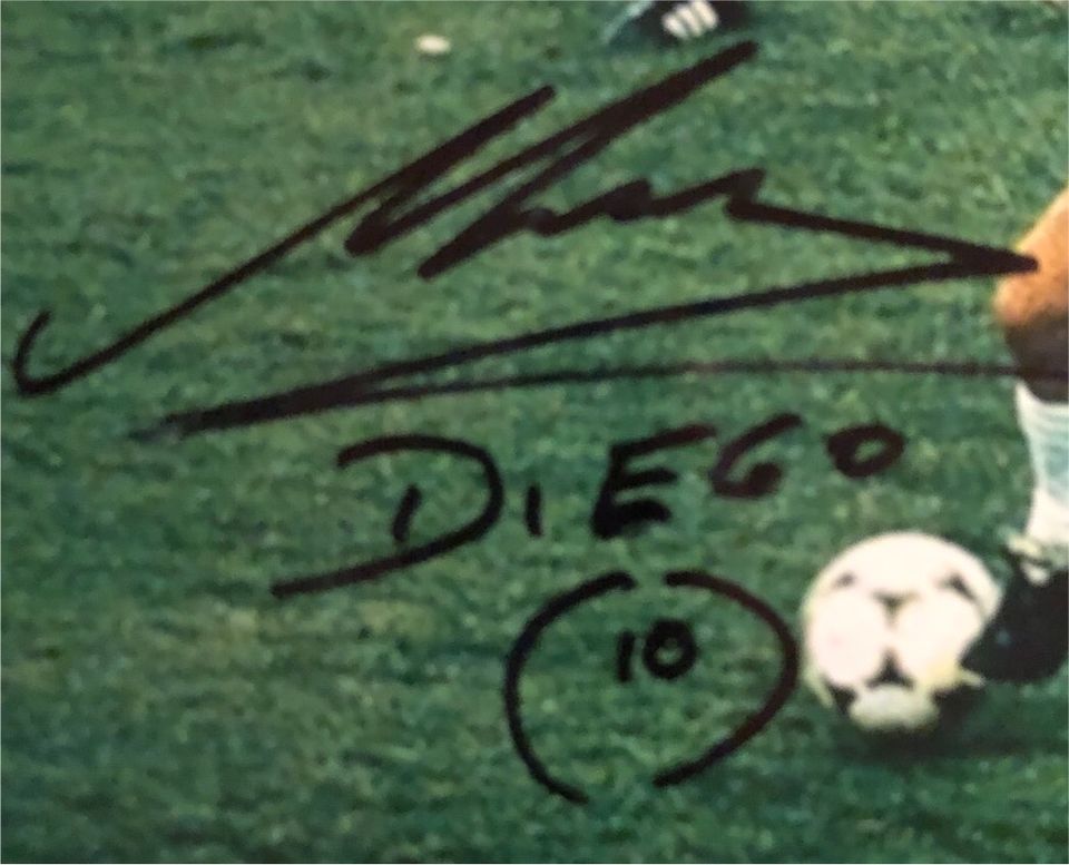 Diego Maradona (†2020) Orig. Autogramm Weltmeister WM 1986 in Essen