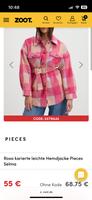 Pieces Jacke Hemdjacke mit Gürtel | Pink Rosa Kariert Selma S 36 Bayern - Coburg Vorschau