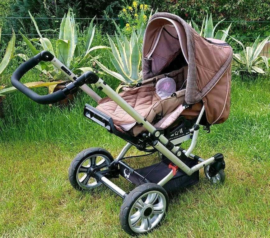 Gesslein F6 Kombi-Kinderwagen Buggy Sportwagen rosa braun Mädchen in Jena