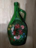Große Dekoflasche grün mit Blumenmuster Bayern - Seeg Vorschau