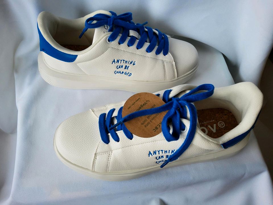 ACBC Sneaker, Gr. 40, weiß blau, nachhaltig, vegan in Mehlbach