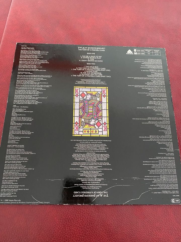 The Alan Parsons Project - The turn of a friendly card  -LP in Nürnberg (Mittelfr)