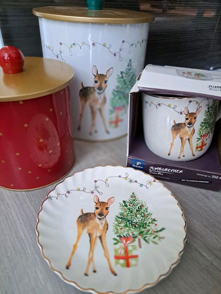 Tchibo Becher Tasse Weihnachten Reh Set in Oer-Erkenschwick