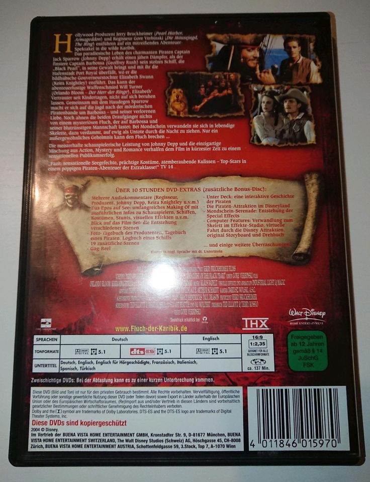 Fluch der Karibik DVD 2-Disk Special Edition Disney Johnny Depp in Lingen (Ems)