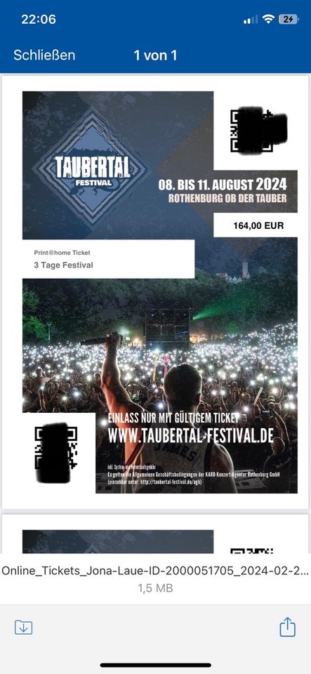 Taubertal Tickets inkl. Camping und Stellplatz in Geldersheim