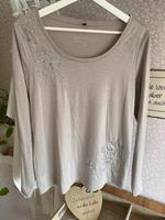 Langarmshirt beige Gr. 40/42 Stickerei Glitzer Bad Doberan - Landkreis - Bad Doberan Vorschau