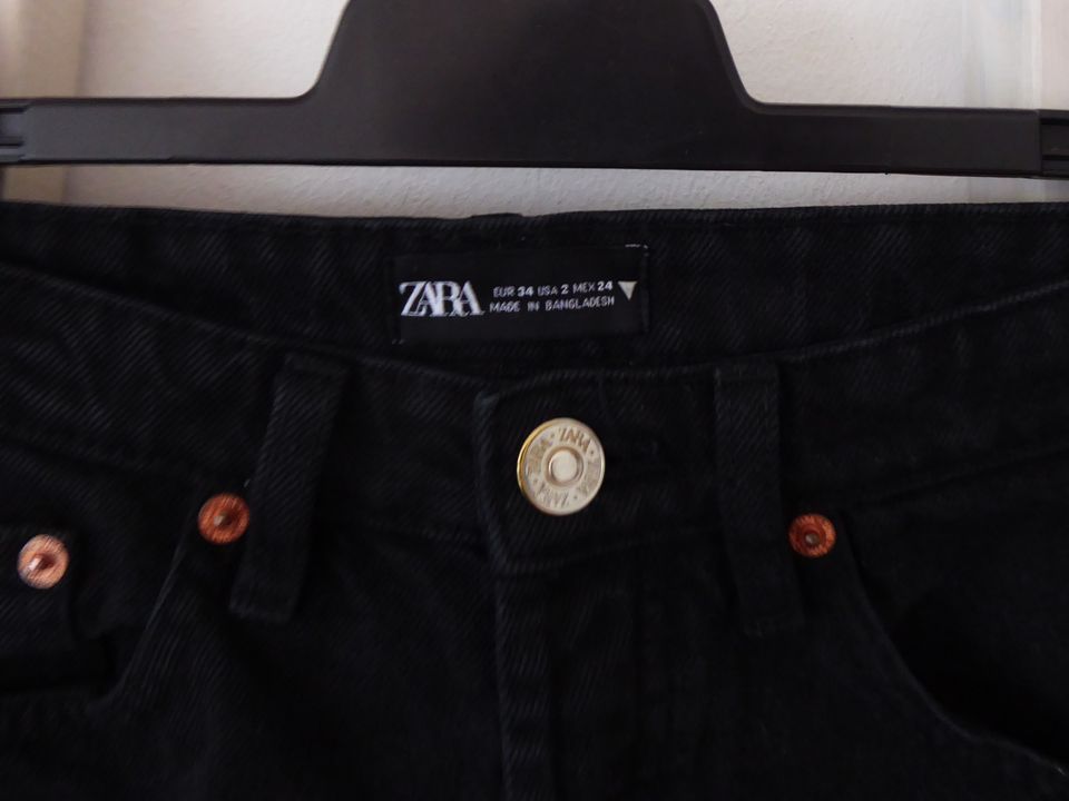 Zara Wide Leg Jeans 34 XS schwarz Top Mid Waist NP39,95 in Hamburg