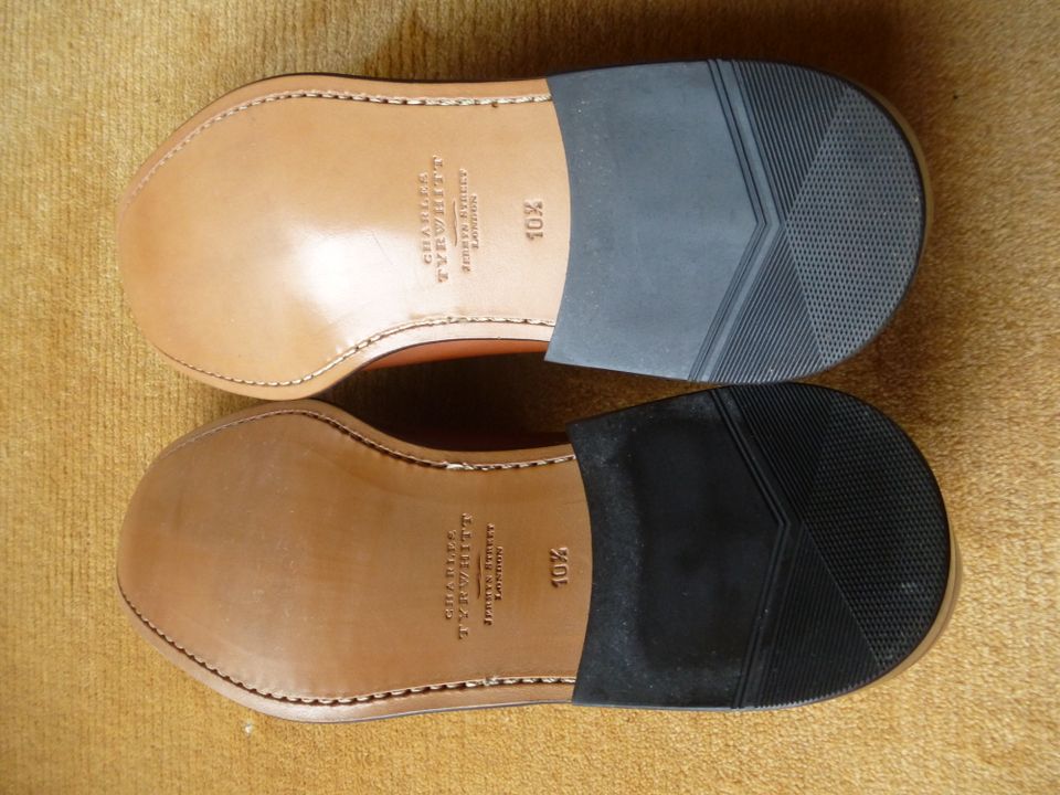 Luxus: CHARLES TYRWHITT SLIPPER ECHT LEDER SCHUHE Braun 45 10.5 in Bad Kreuznach