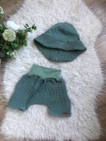 Handmade Set 92 mint Shorts Sonnenhut KU 50 51 Musselin Waffeljer Nordrhein-Westfalen - Südlohn Vorschau