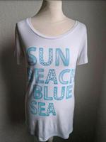 T-Shirt Shirt Gr. M 40/42 weiß türkis Düsseldorf - Hassels Vorschau